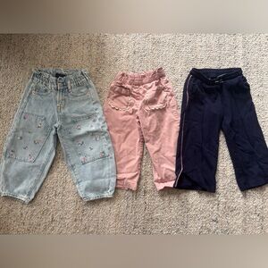 GAP/ZARA/H&M Kids Pink Pull-On Joggers with Scalloped Pocket Trim